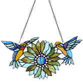 Capulina Sunflower Hummingbirds Stained Glass Window Flower Birds